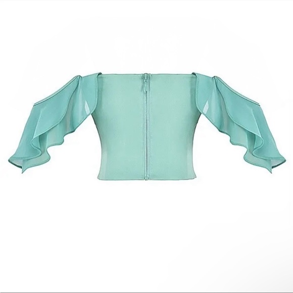 HOUSE OF CB 'Isabella' Jade Ruffle Sleeve Corset NWOT - Picture 5 of 15